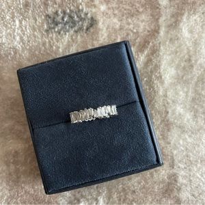 🖤🖤🖤Chvker fashion jewelry clear Baguette Eternity Band 925 Ring🤍🤍🤍